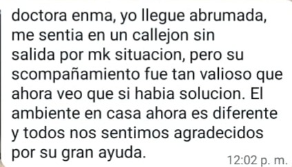 Testimonio recibido por WhatsApp